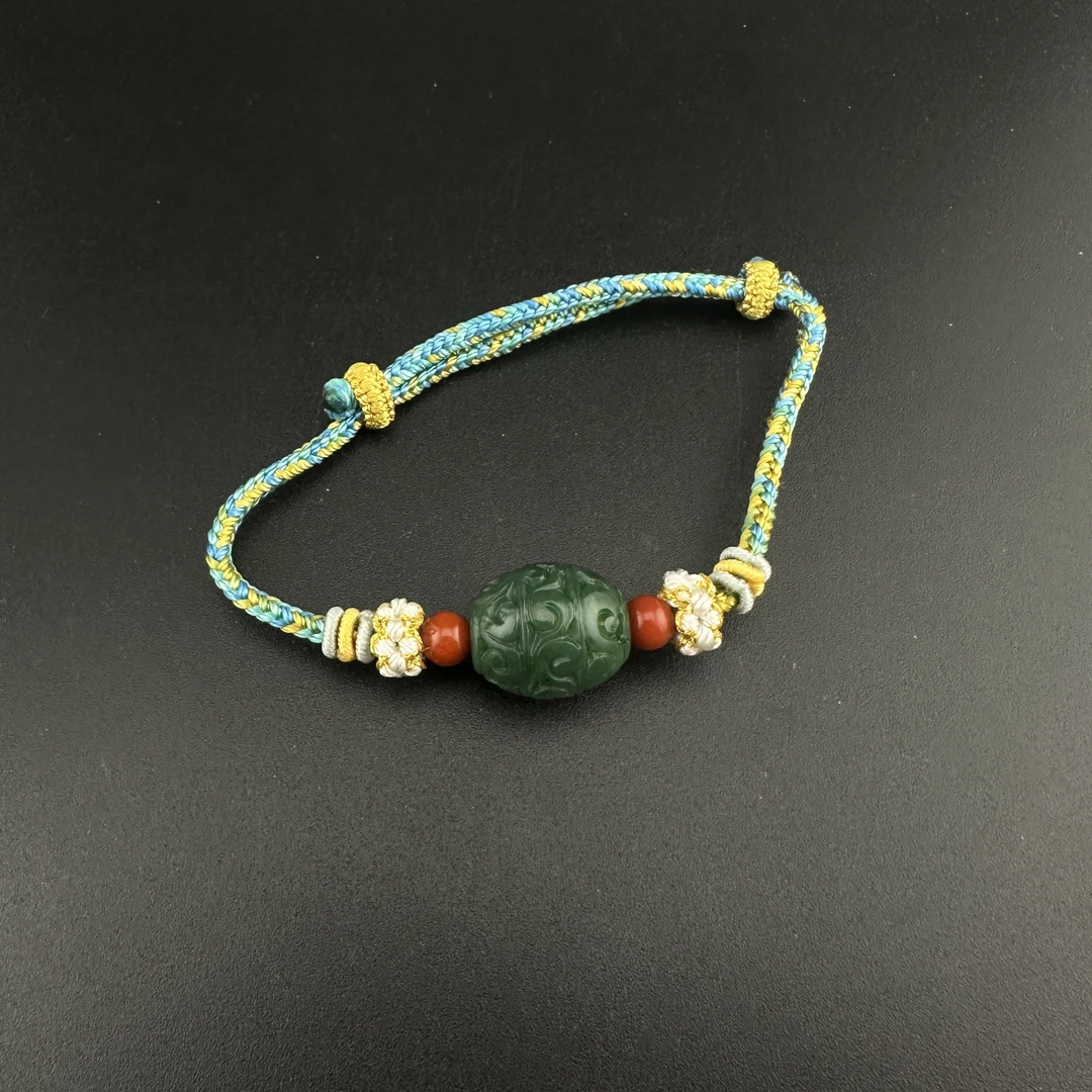 BY1225FWM标002 北玉精选 和田玉手绳 多样性发货