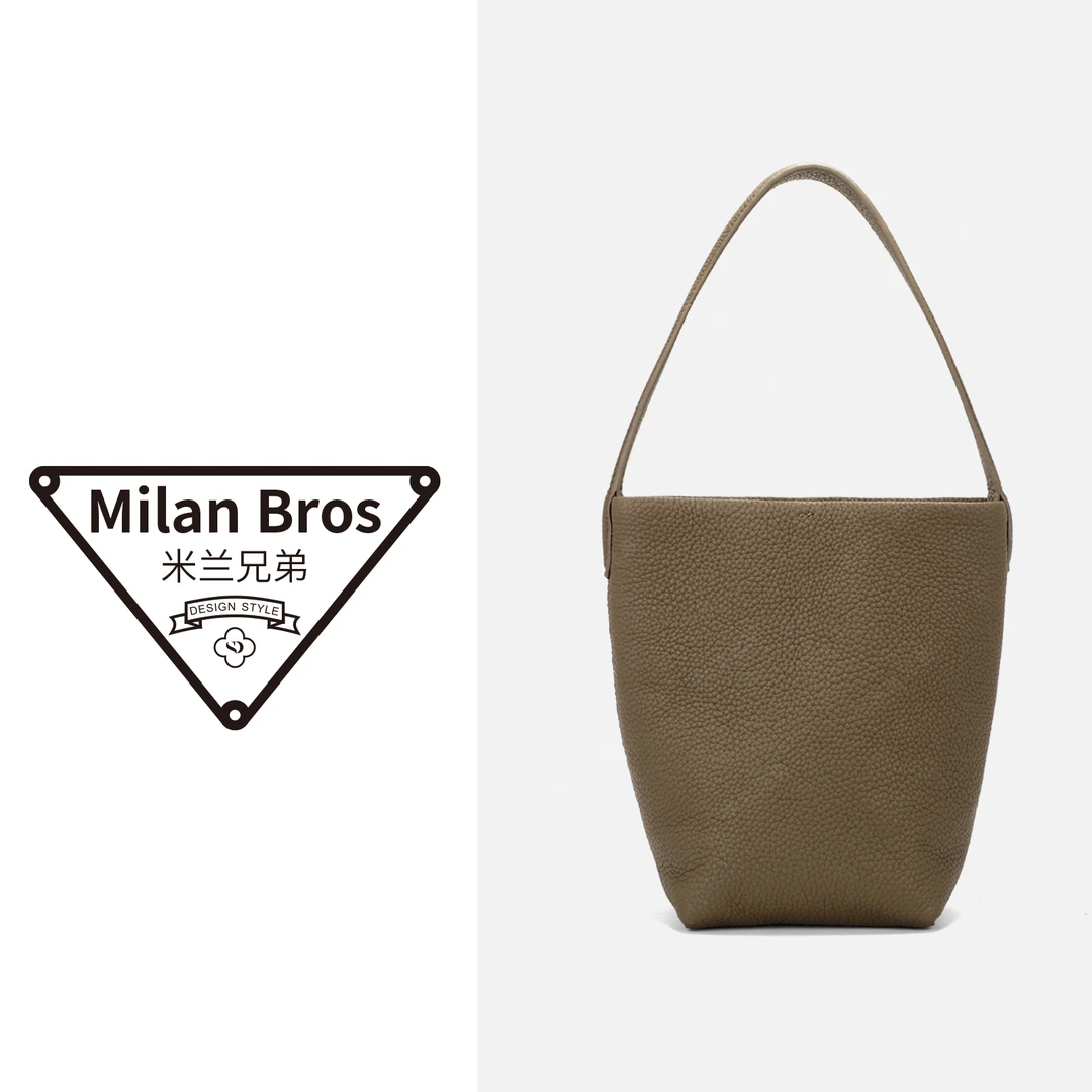 【米兰兄弟】时尚头层牛皮水桶包