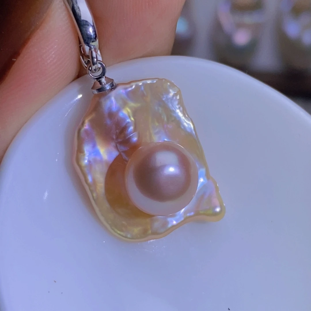 淡水珍珠天然淡水珍珠银S925镶嵌