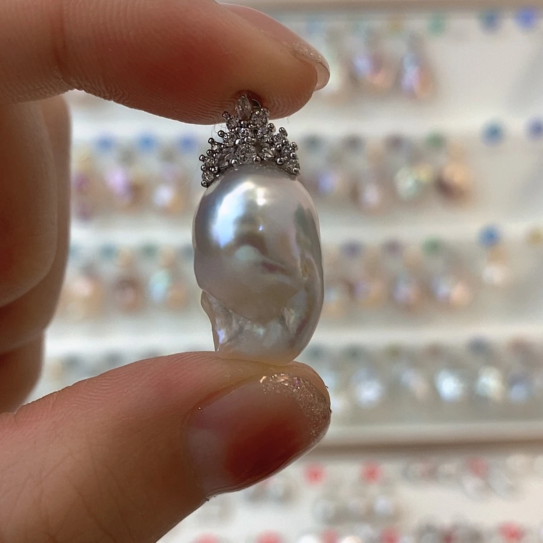 淡水珍珠颈饰银S925镶嵌