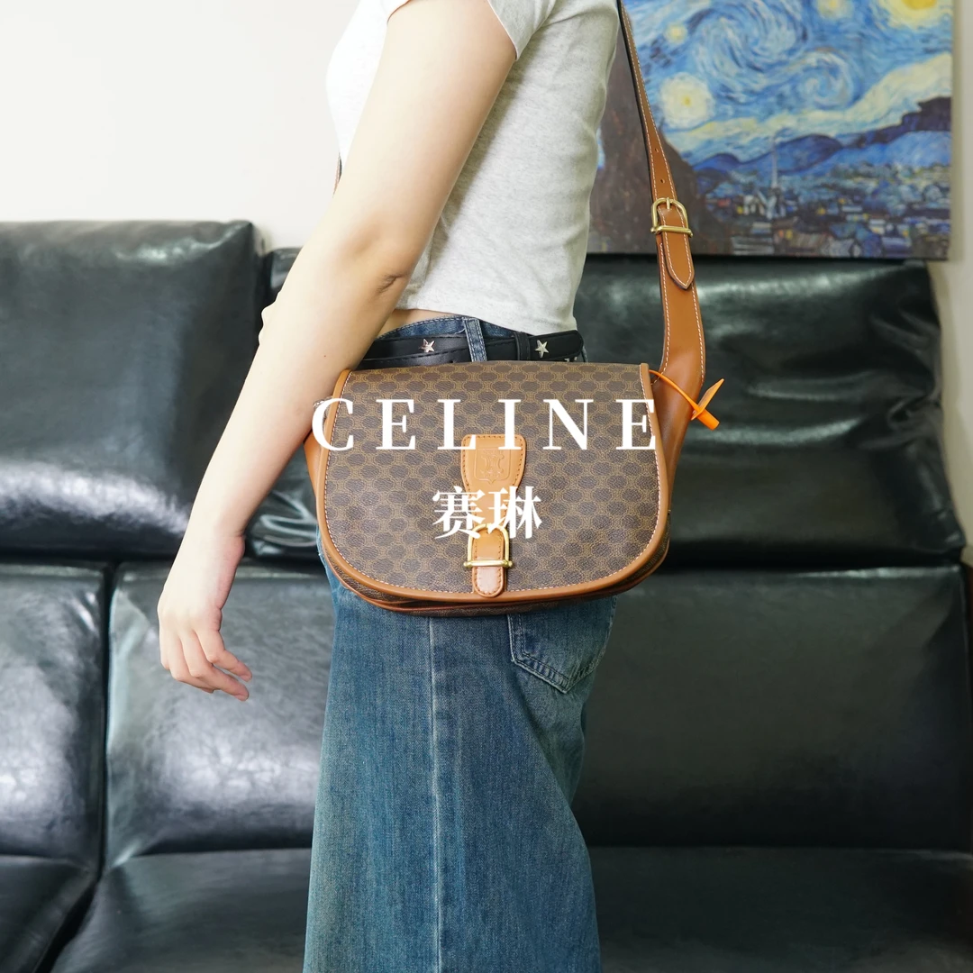 95新 Celine/思琳 老花马蹄包/FYEE03820017/0017/修复品