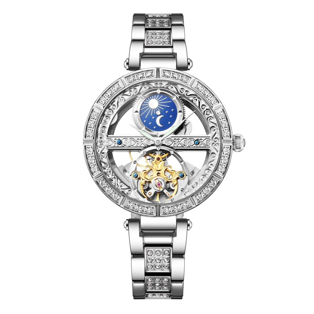 【港口直发】女士钢带满钻镂空时尚潮流女表-1123