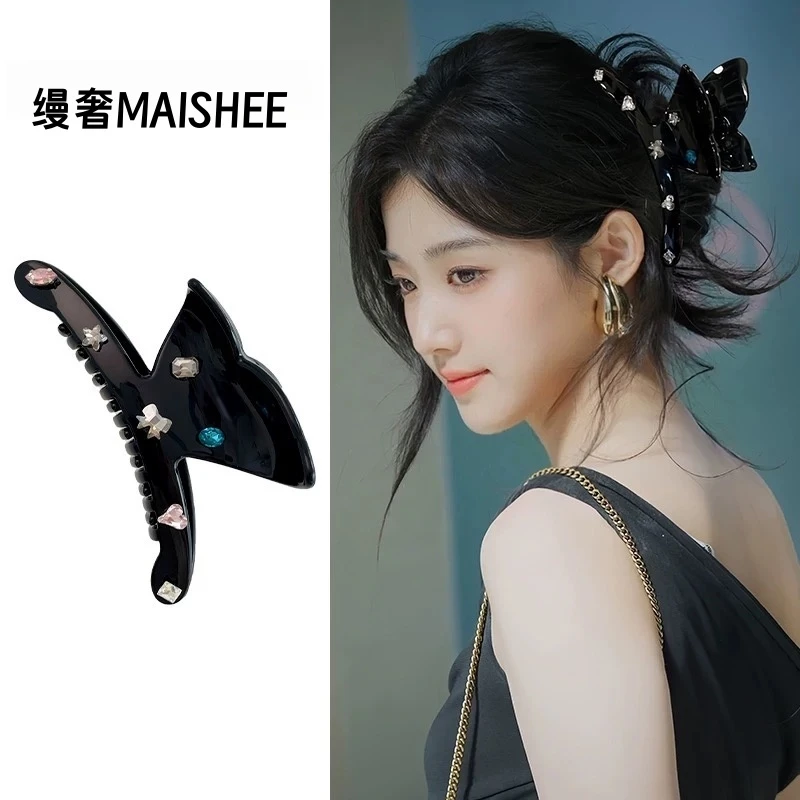 韩国新款高级感蝴蝶抓夹女气质百搭发饰小香鲨鱼夹发夹子Z0258