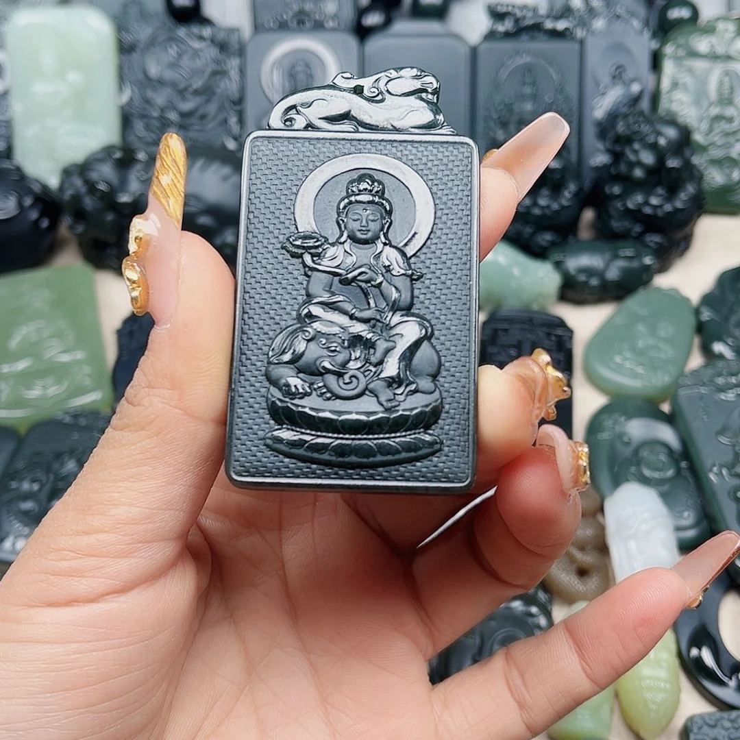 和田玉颈饰未镶嵌善****狼