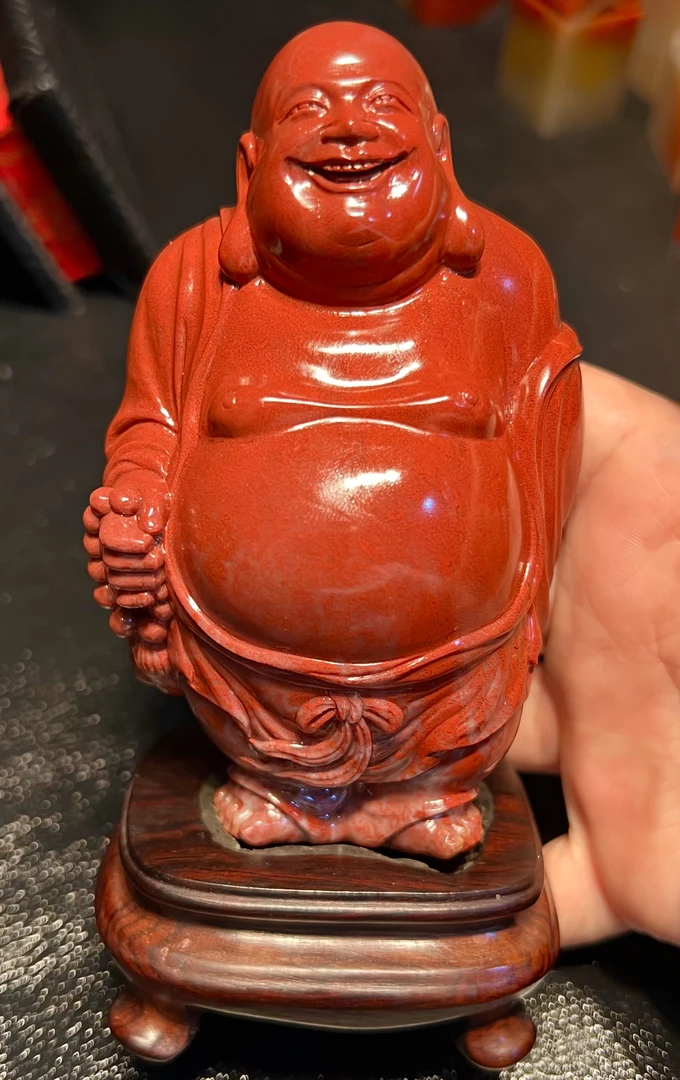 高山石皆大欢喜摆件 净重394.3克 净尺寸11/6.8/4.7cm