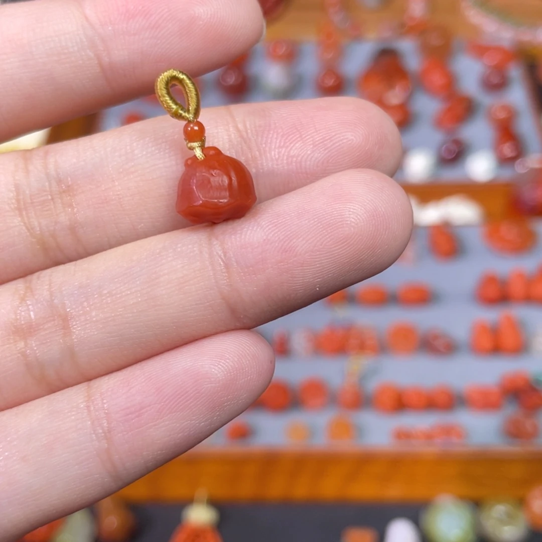 未镶嵌满肉莲蓬玫瑰红南红玛瑙
