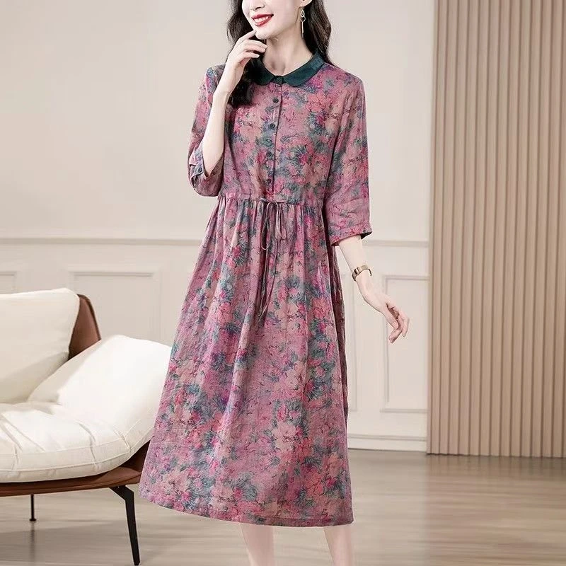 7832-33梦幻花园新款气质连衣裙