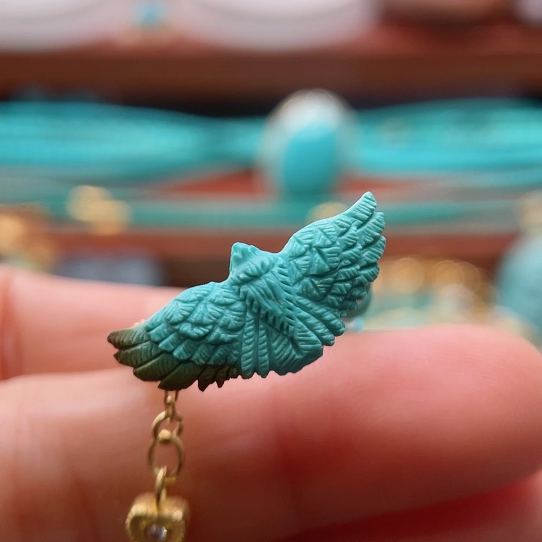 绿松石18K金镶嵌珠宝半成品