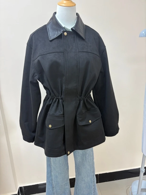 磨毛外套春秋款可收腰