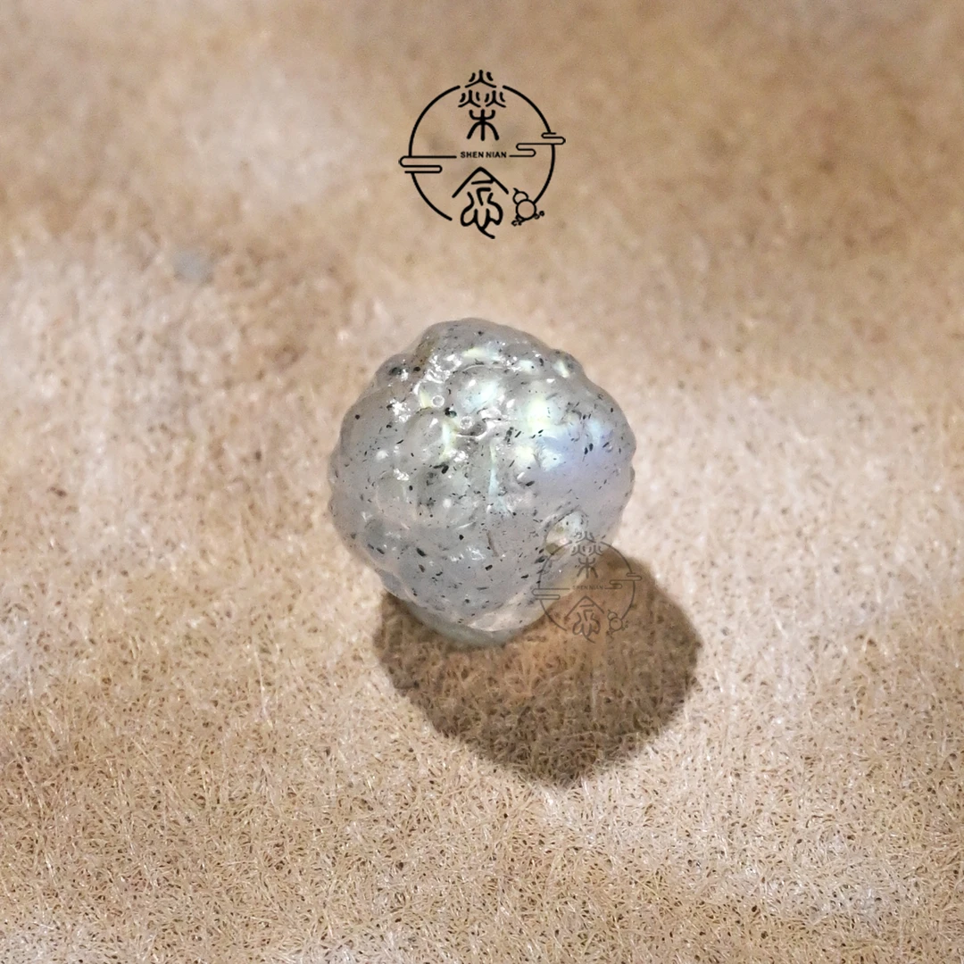 8MM彩月光石并蒂莲老型桶珠星月108手串DIY文玩配饰配珠顶珠腰珠