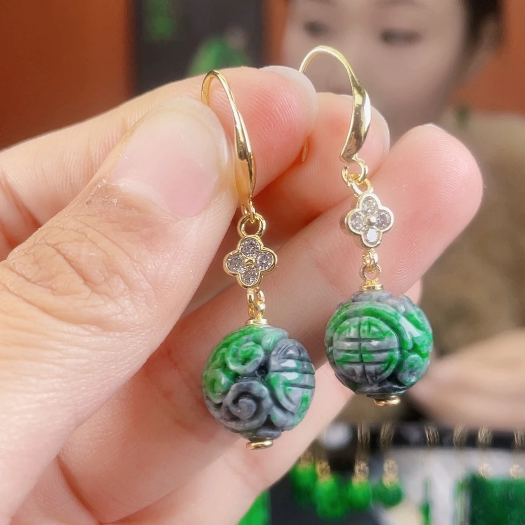 翡翠未镶嵌耳饰饰品