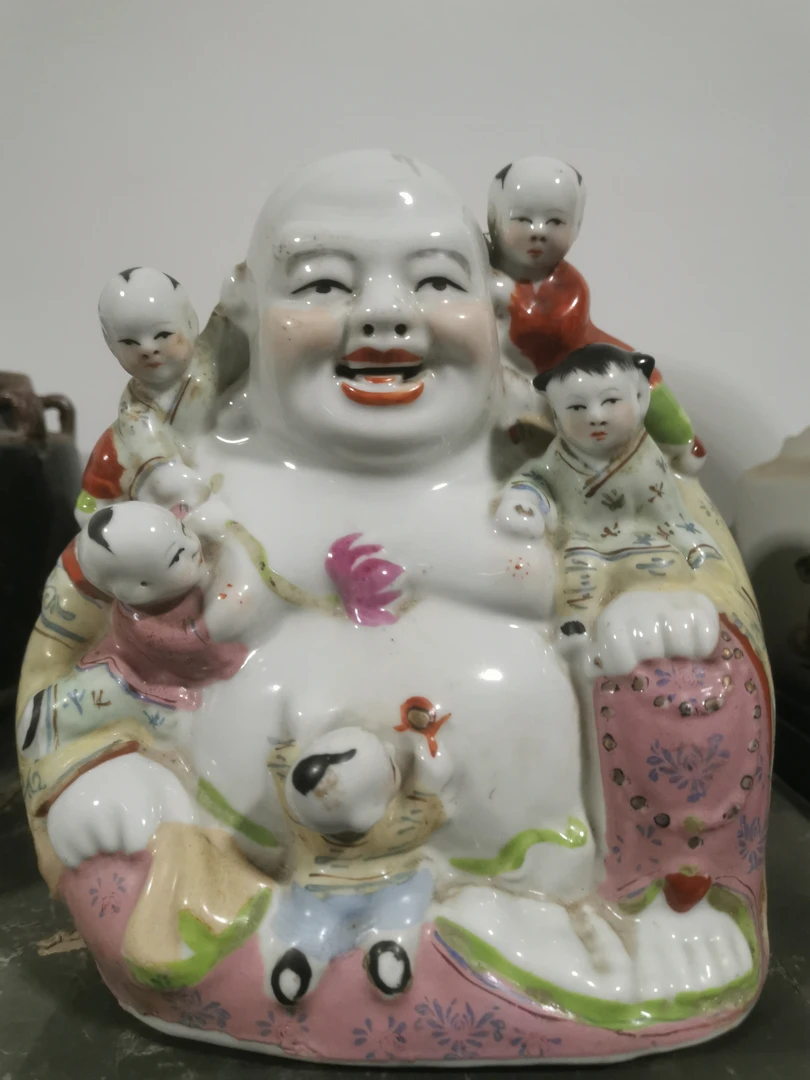 五子登科瓷器摆件