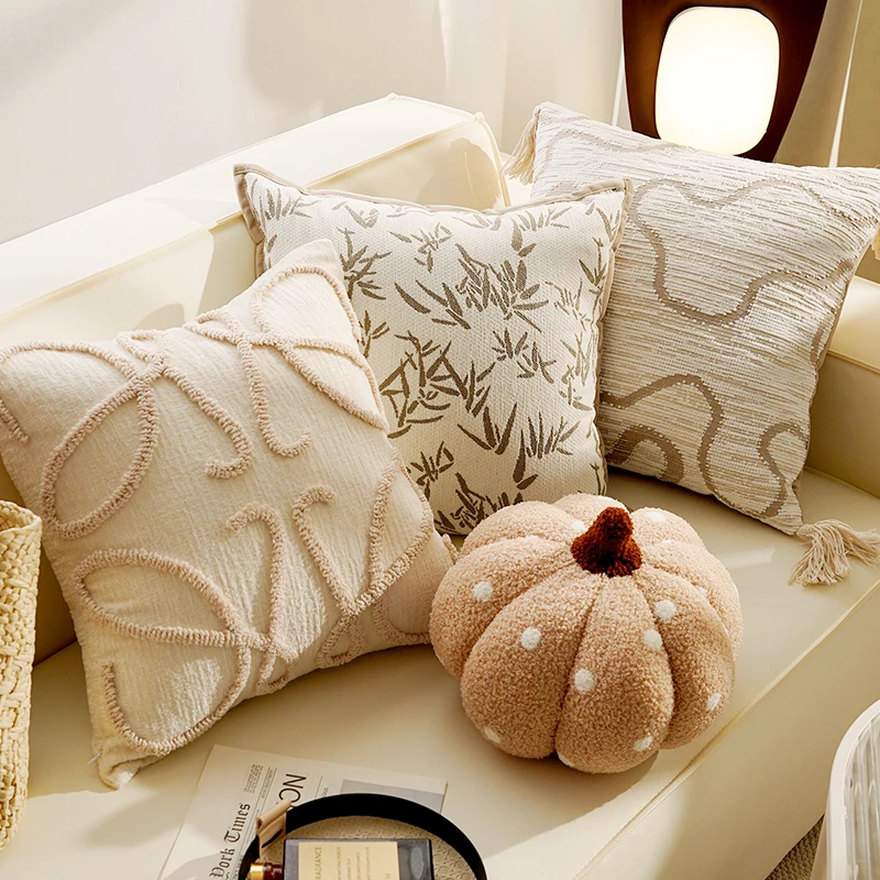 ins风客厅沙发抱枕抱枕套复古花朵床上飘窗棕色靠枕床头靠垫含芯