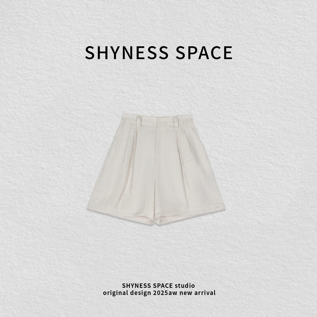 夏季微弹力纯色柔顺纯色女时尚高腰阔腿短裤HB323