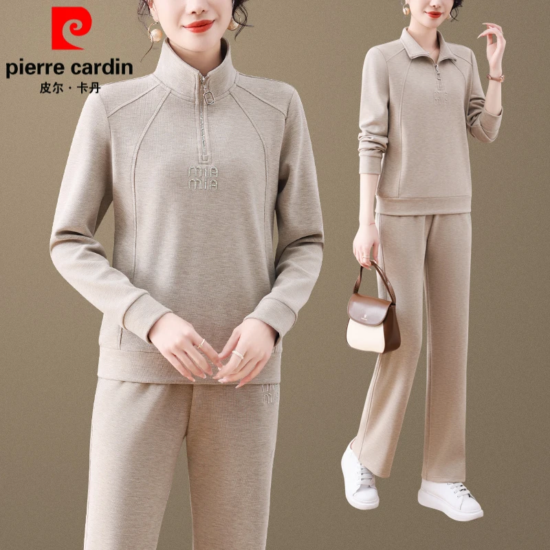 皮尔卡丹春装上衣洋气卫衣长裤两件套新款中老年运动服套装女春秋