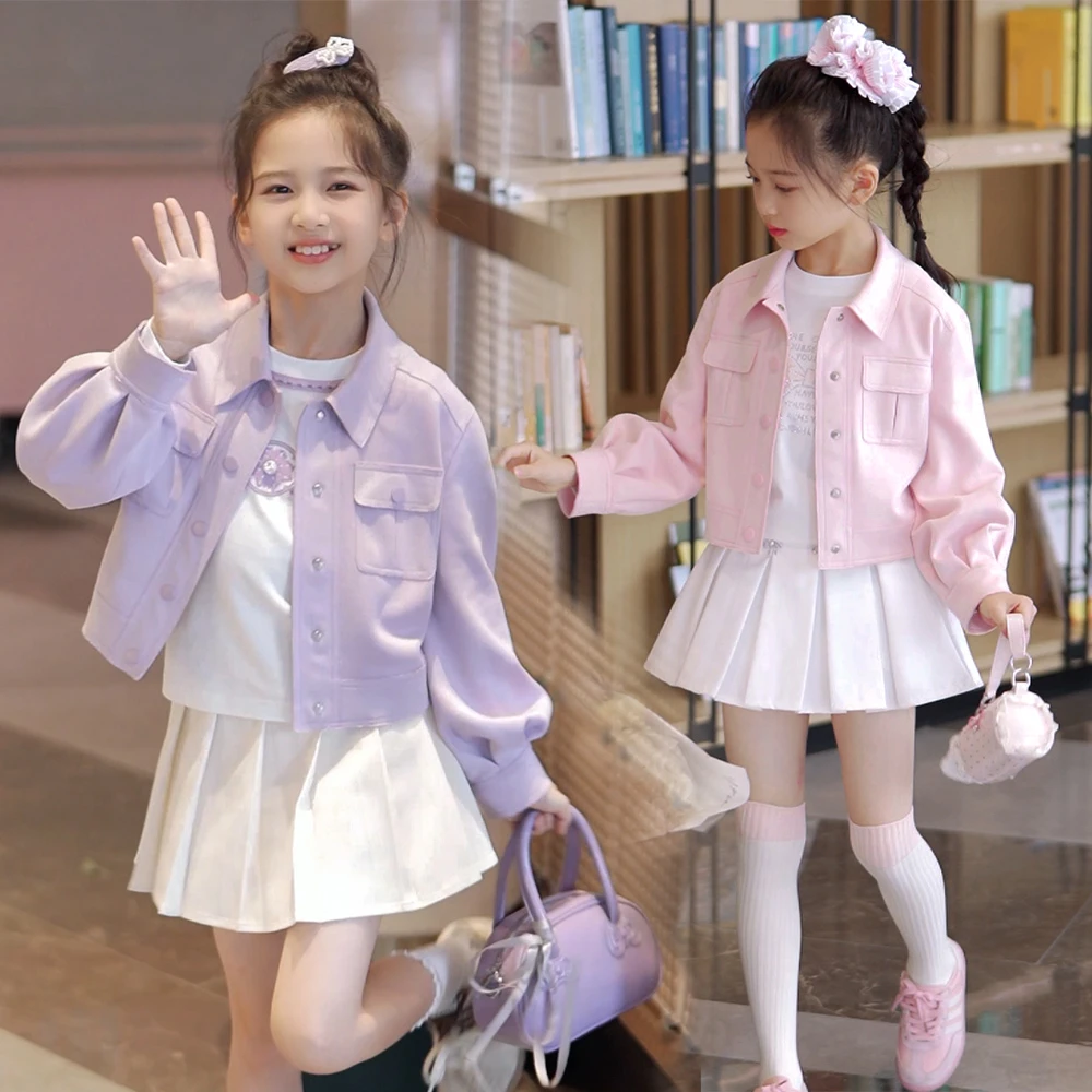 媛媛公主2025秋季新款女中大童百搭休闲时尚外套上衣潮15308T135