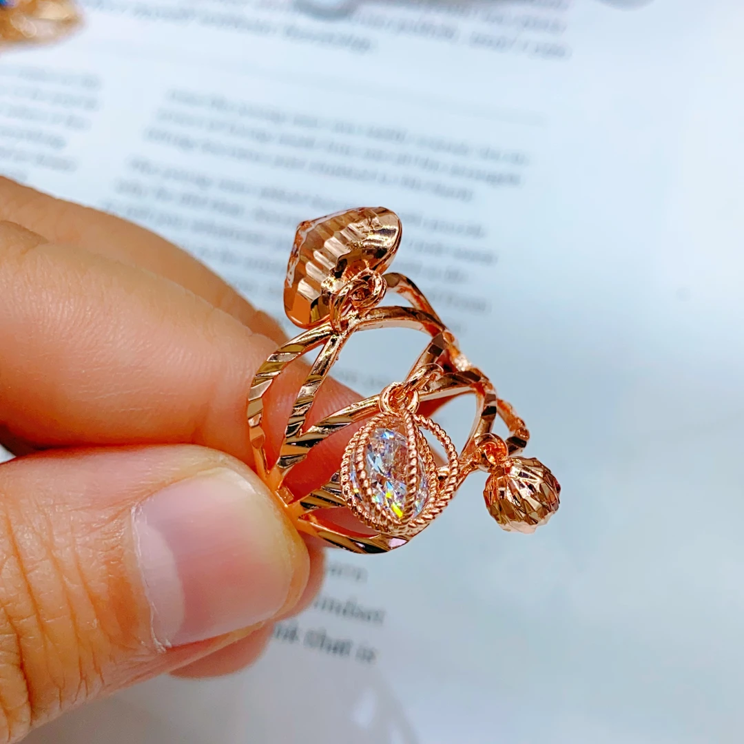 合金玻璃戒指 yengilk 玫瑰金色 时尚戒指