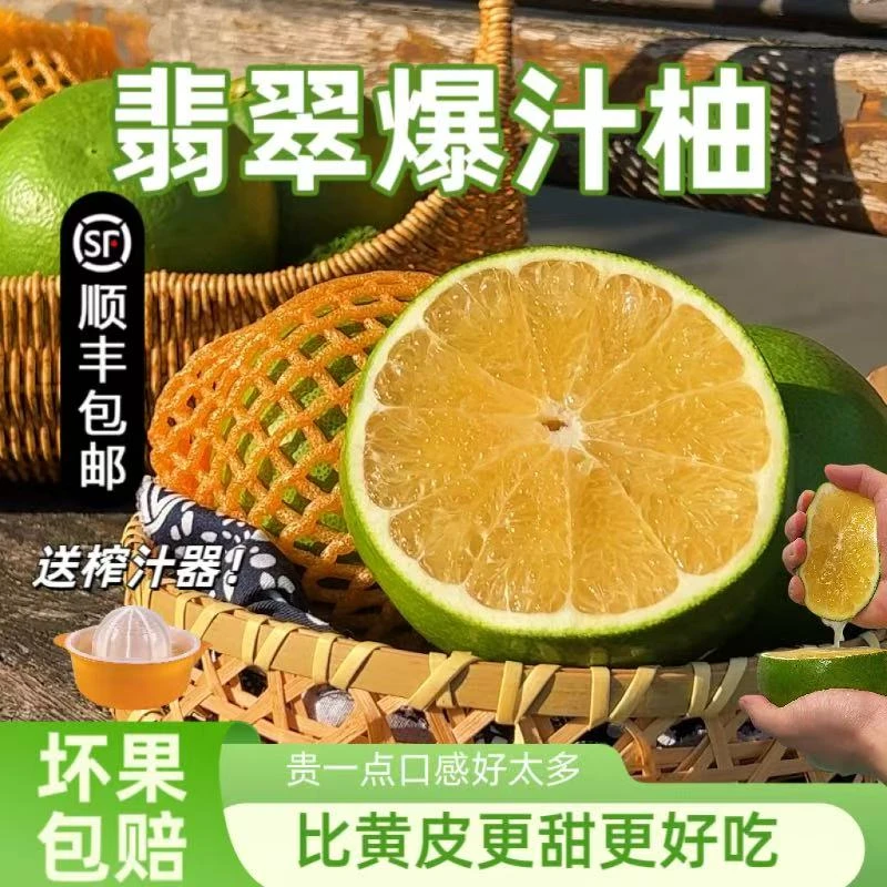 正宗翡翠爆汁柚新鲜采摘绿宝石青柚现摘蜜柚孕妇水果产地直发