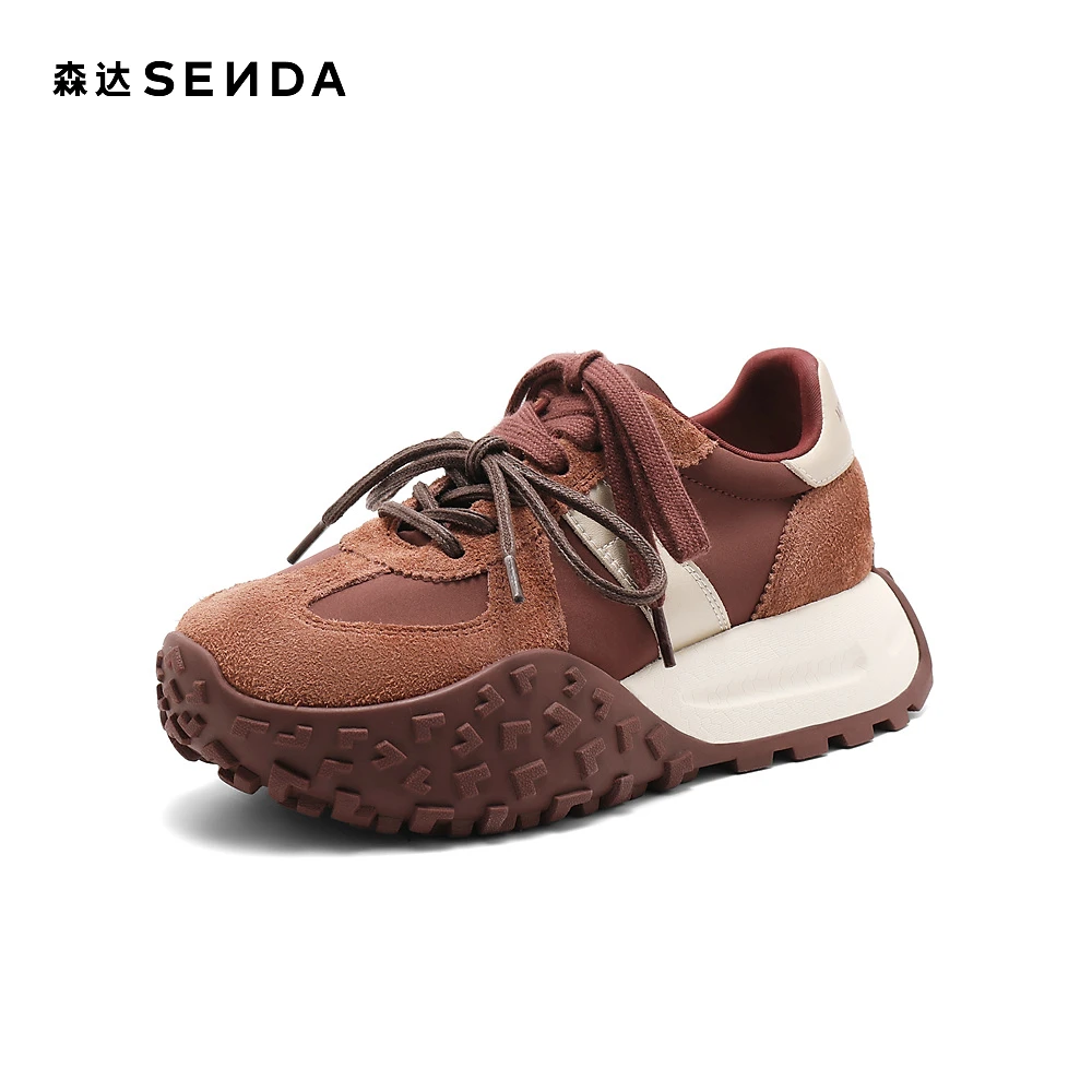 森达可可拿铁阿甘鞋新户外德训休闲厚底复古运动鞋ZCC85CM4多巴胺