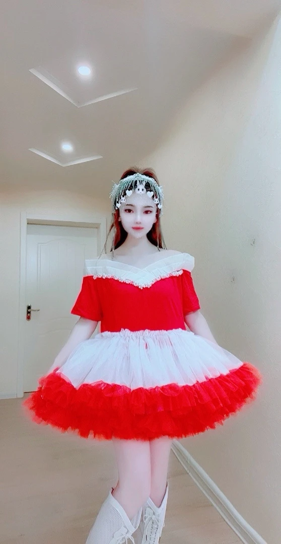【面条家】5008#夏季短袖蓬蓬连衣裙