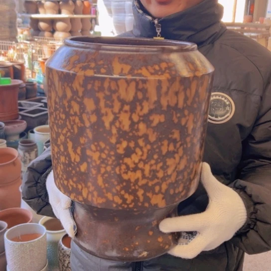 紫砂花盆高33口20————