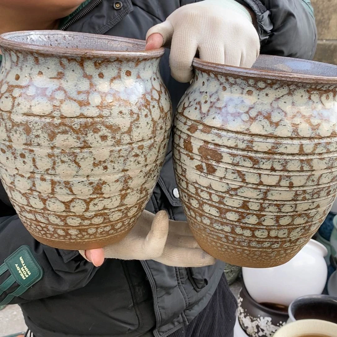 紫砂花盆瑕疵口17高21