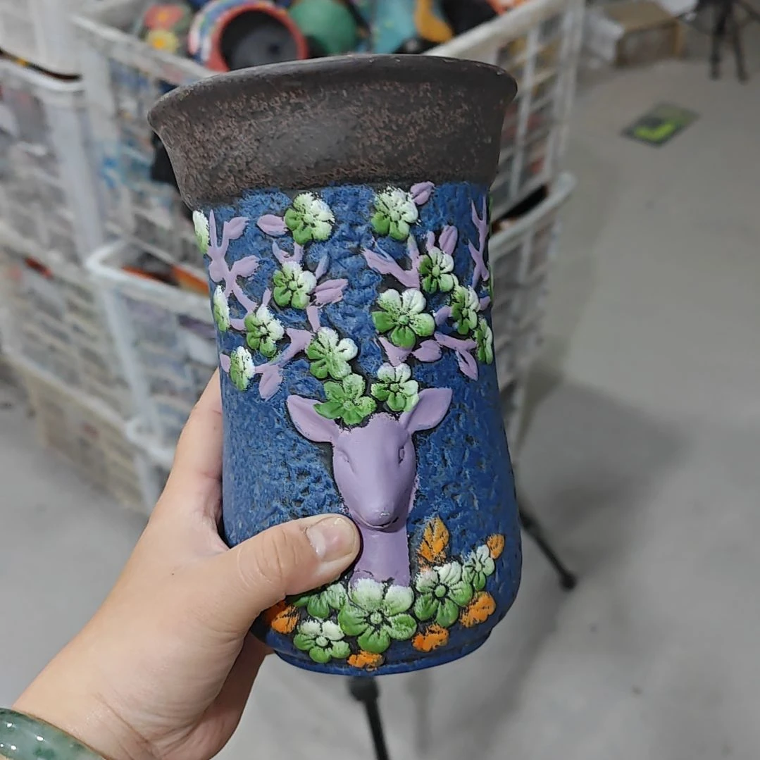 红陶吸水透气的白陶花盆凑满12发货