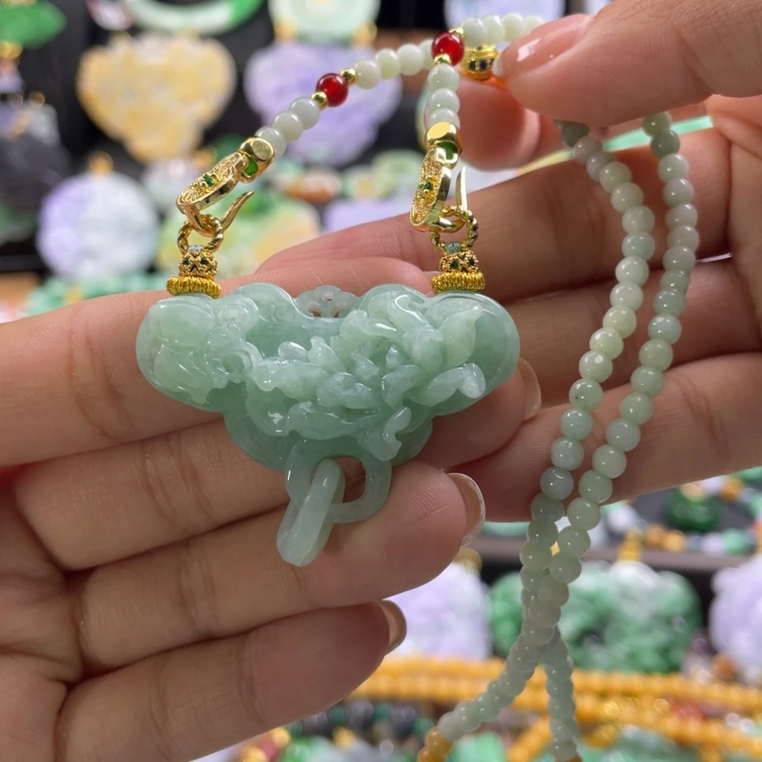 翡翠未镶嵌颈饰代编织