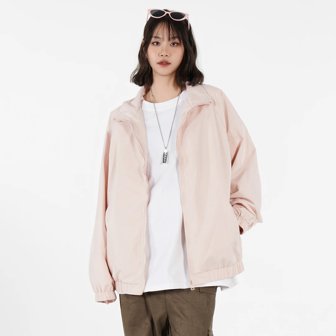 工装夹克情侣户外冲锋衣立领外套宽松男女同款-J916