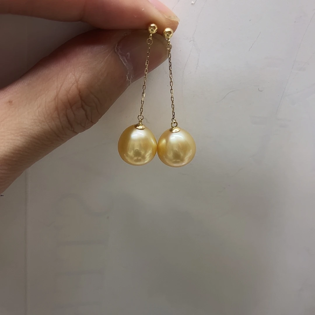 海水珍珠18K金镶嵌耳饰