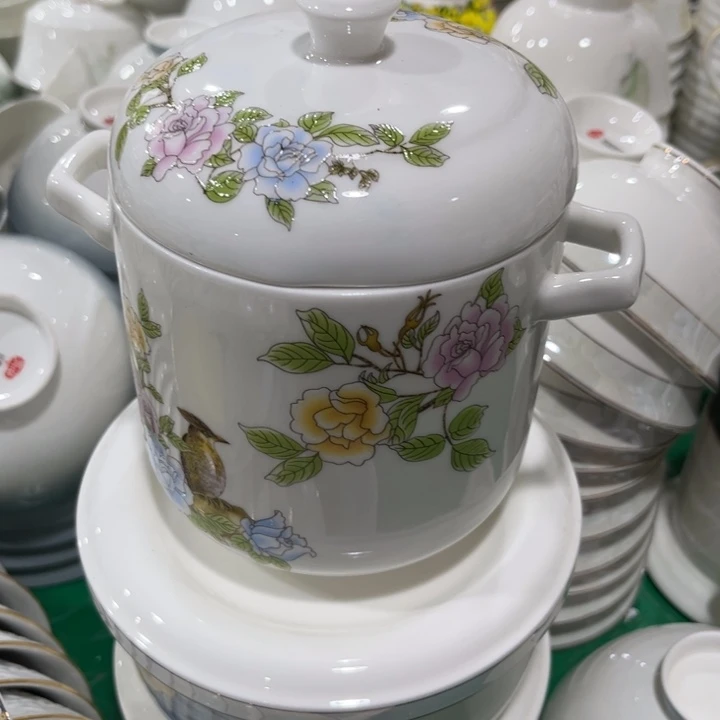 瓷片琴瑟和鸣大炖盅一个微瑕