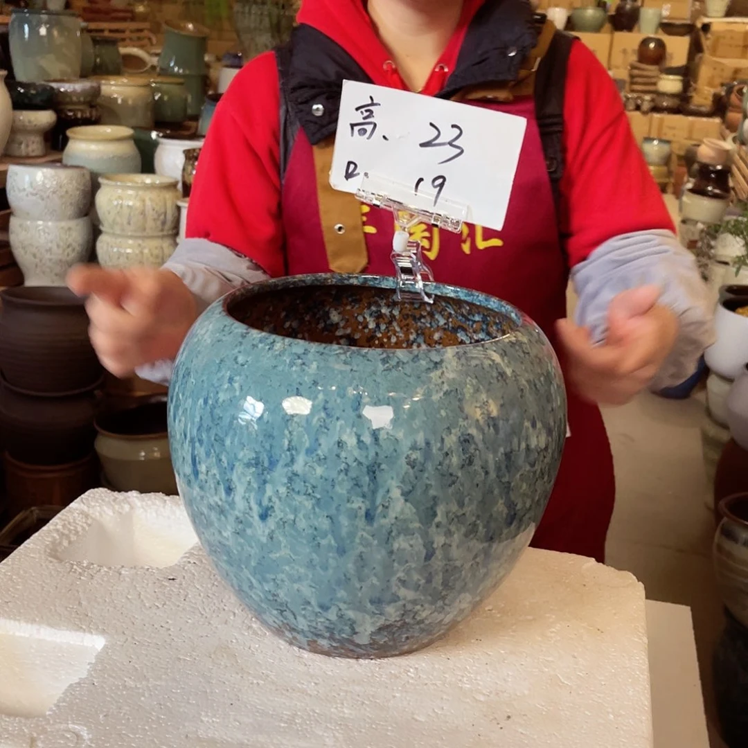 紫砂花盆高度23口径19