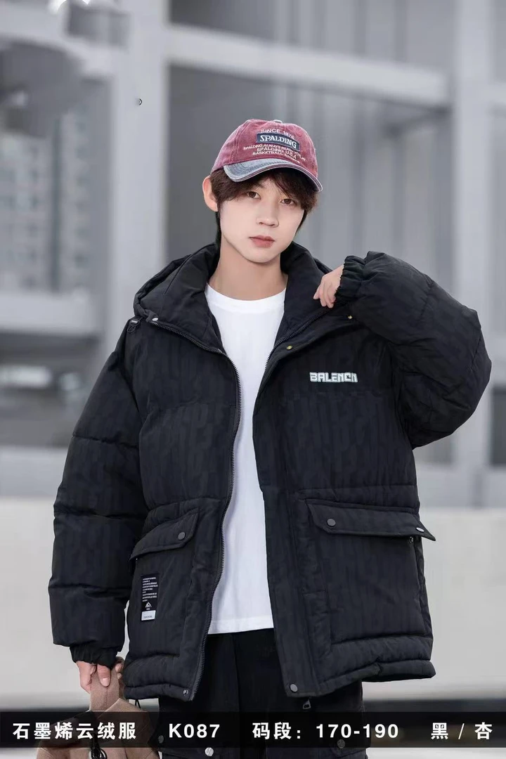 【K087-黑色】青少年冬季潮品云绒服