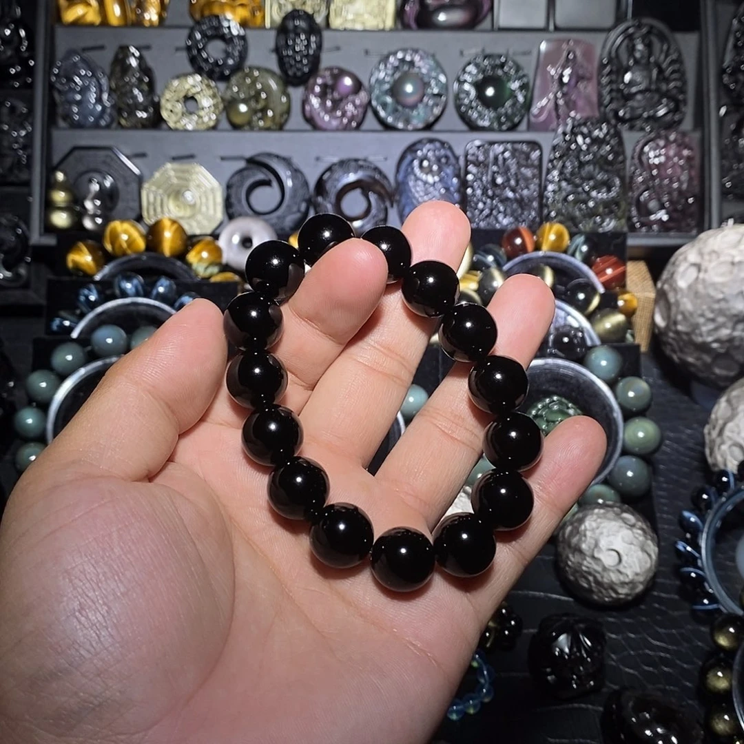 铁***花黑曜岩未镶嵌手链