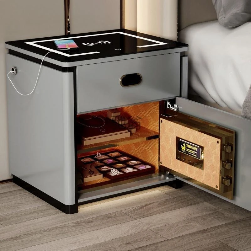智能床头柜式保险柜一体现代简约家庭保险箱无线充电收纳柜保险箱