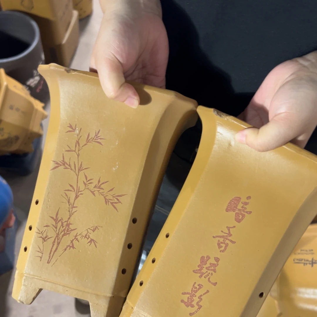 紫砂花盆瑕疵口径16