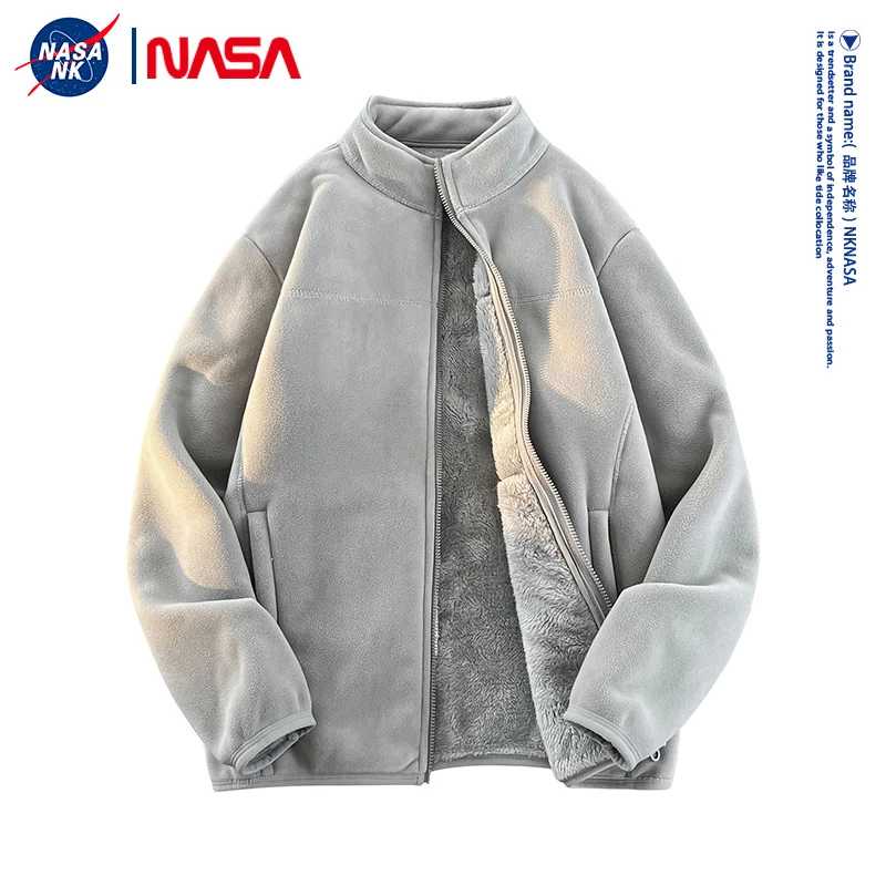 NK NASA户外抓绒衣男女立领外套冲锋衣内胆秋冬上衣加厚卫衣保暖