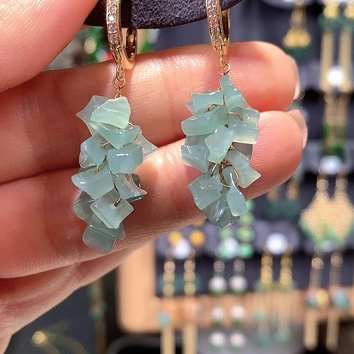 翡翠未镶嵌耳饰翡翠