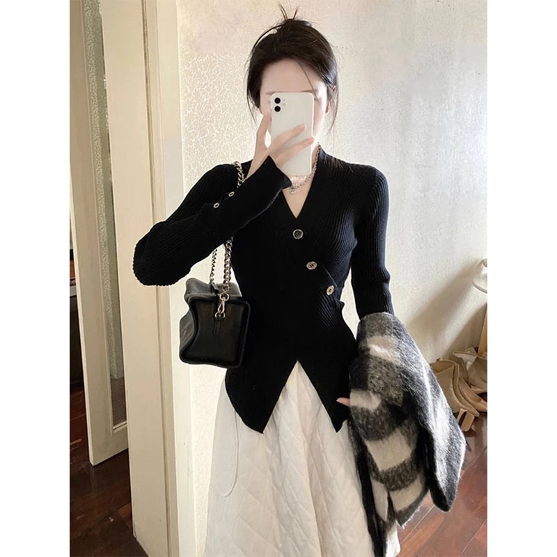 2025新款穿搭高级感上衣慵懒针织打底内搭开衫毛衣外套女装早秋季