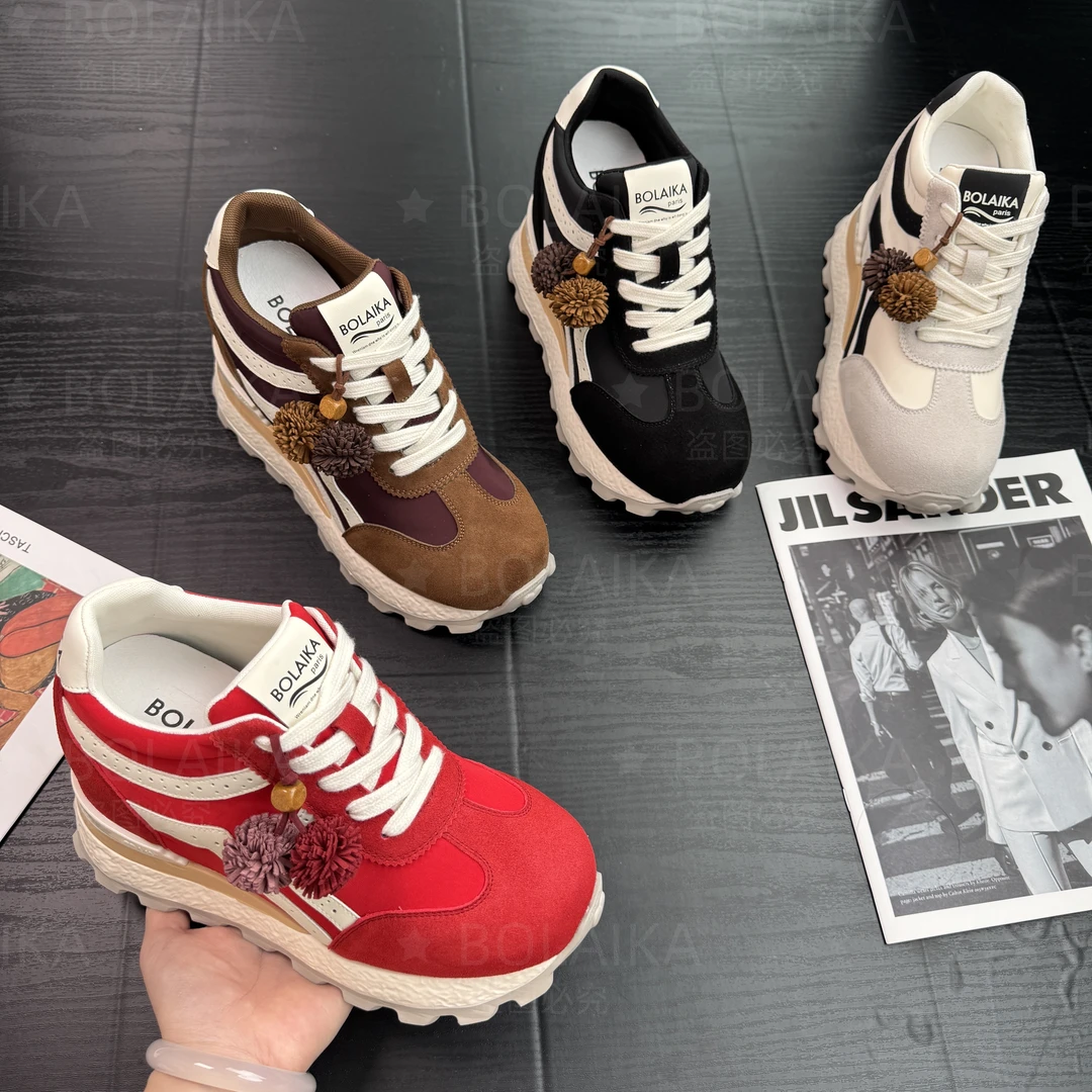 增高11cm春夏秋运动阿甘鞋系带内增高女鞋真皮百搭圆头女鞋1059