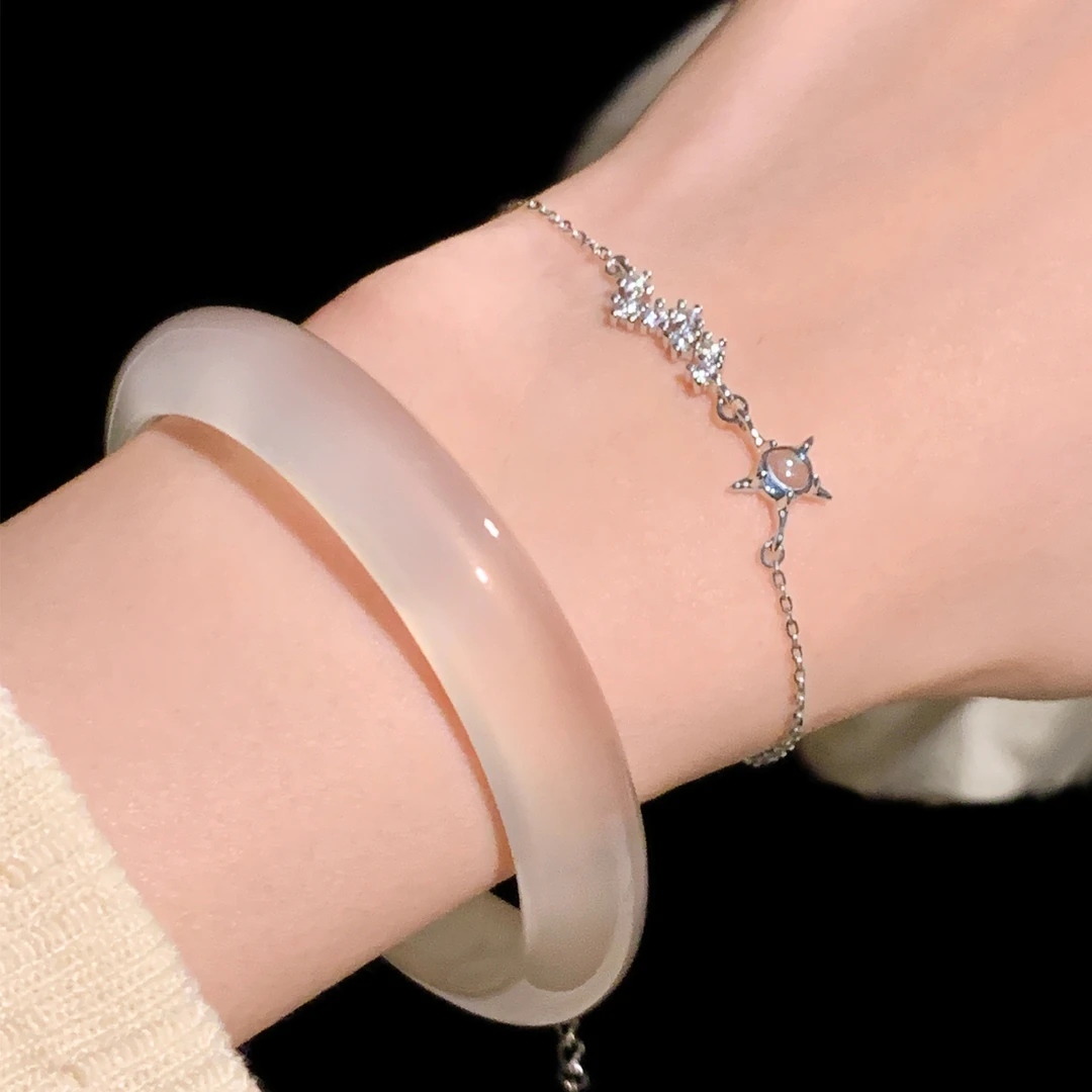 白昼集 925银合成锆石手链 星月手链/2025新款纯银手链小众款女款