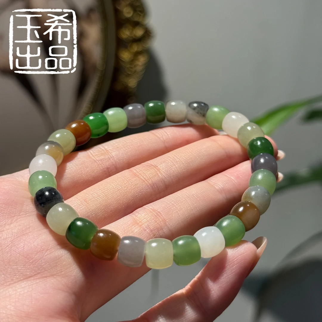 珍藏级 和田玉 老型珠多宝手串 8+mm  Y680