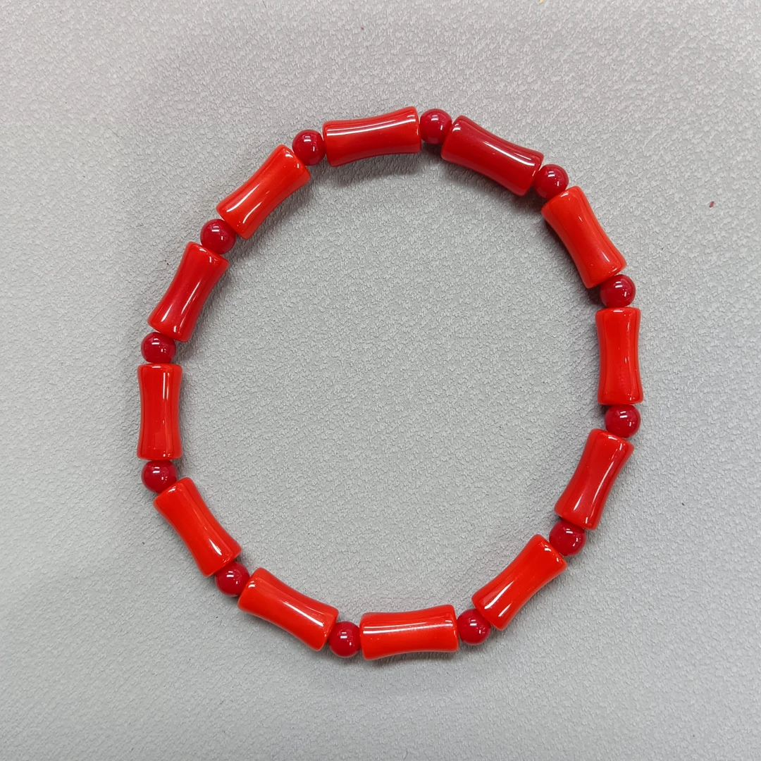 M368号-卡6mm红色竹节款手串