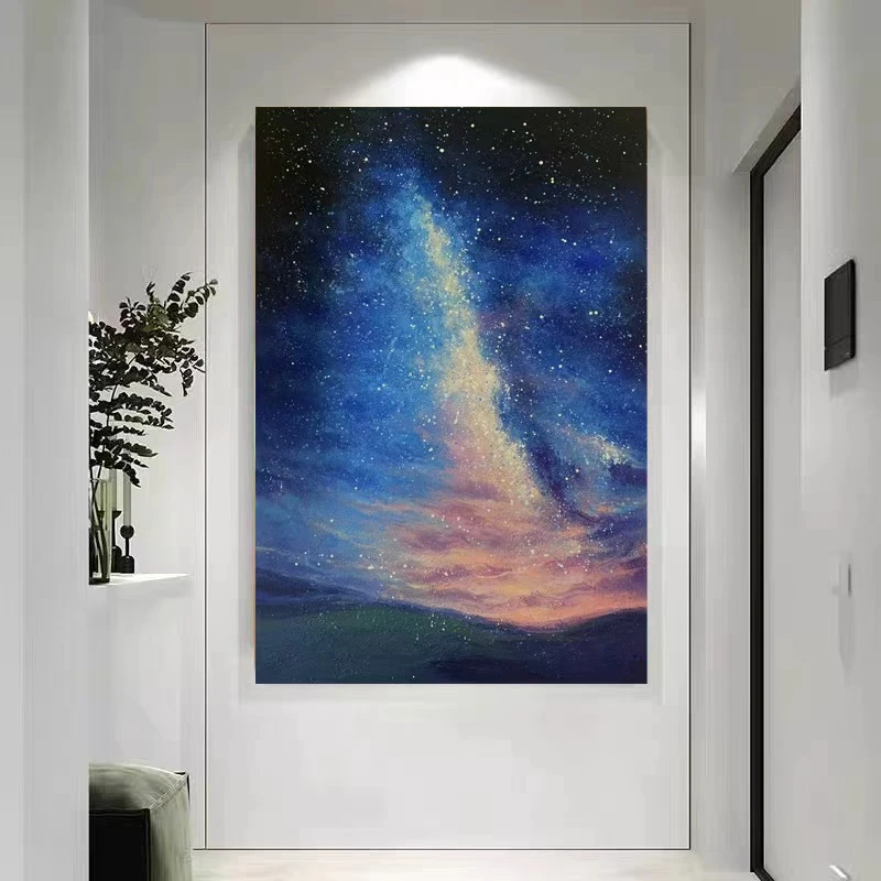 定金《星空》80*120含内框，刘春建手绘油画装饰画，客厅背景墙挂画