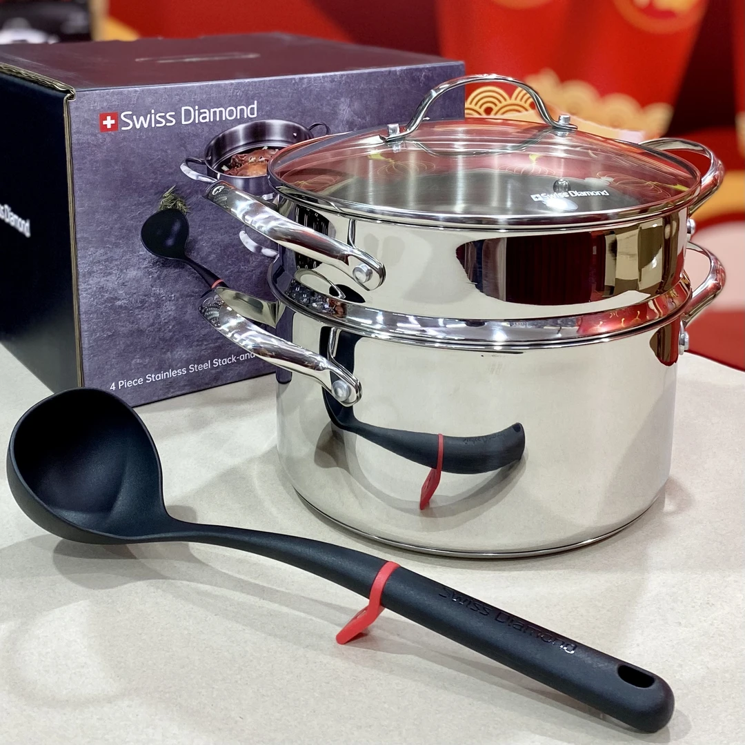 【粉丝回馈】不锈钢汤锅+蒸锅套装 一套