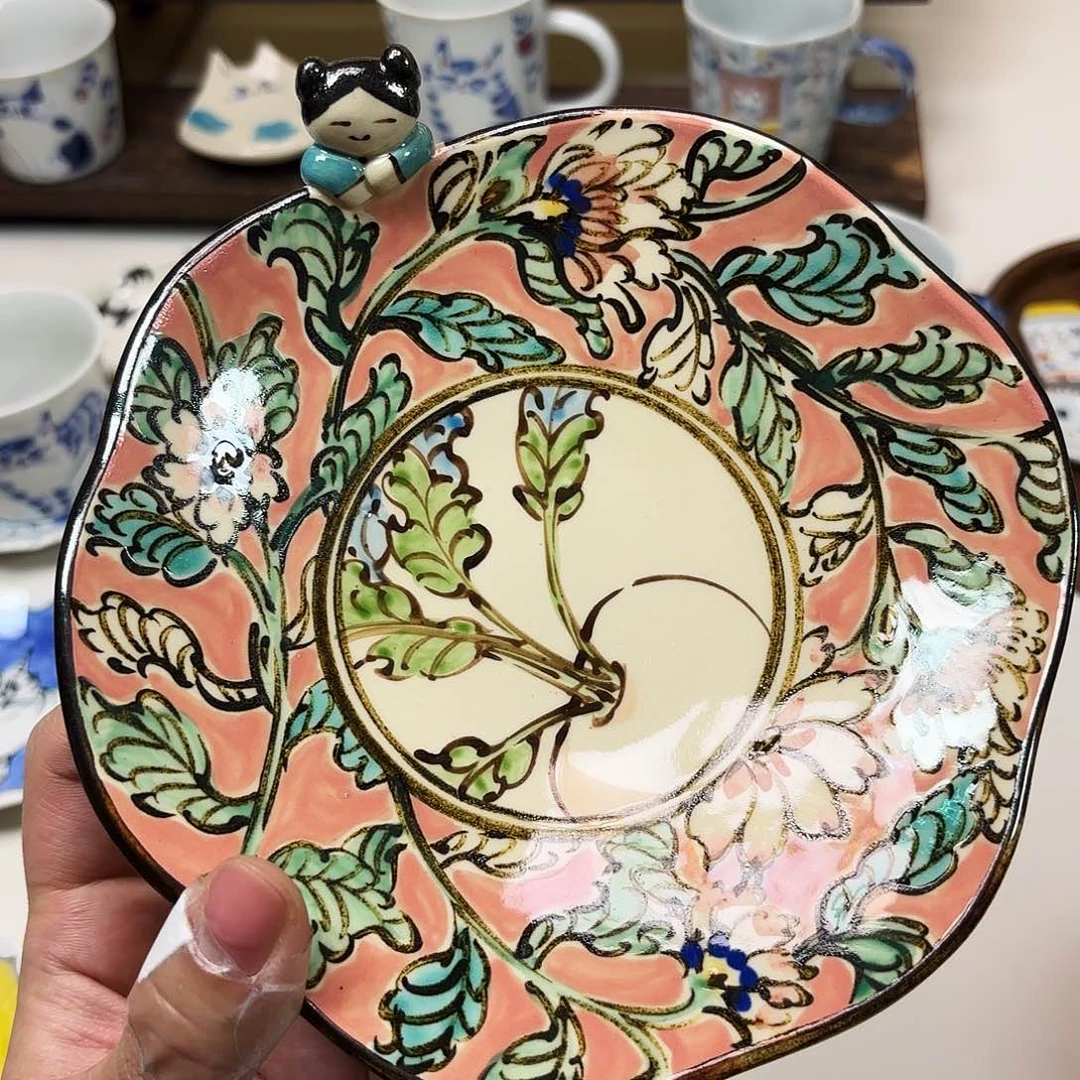 瓷齐藤知 立体唐子盘