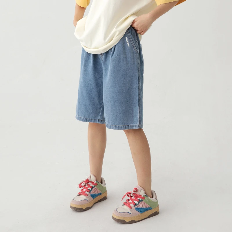 初中生直筒牛仔短裤2025新款夏季薄款宽松休闲短裤透气C24BN1181W