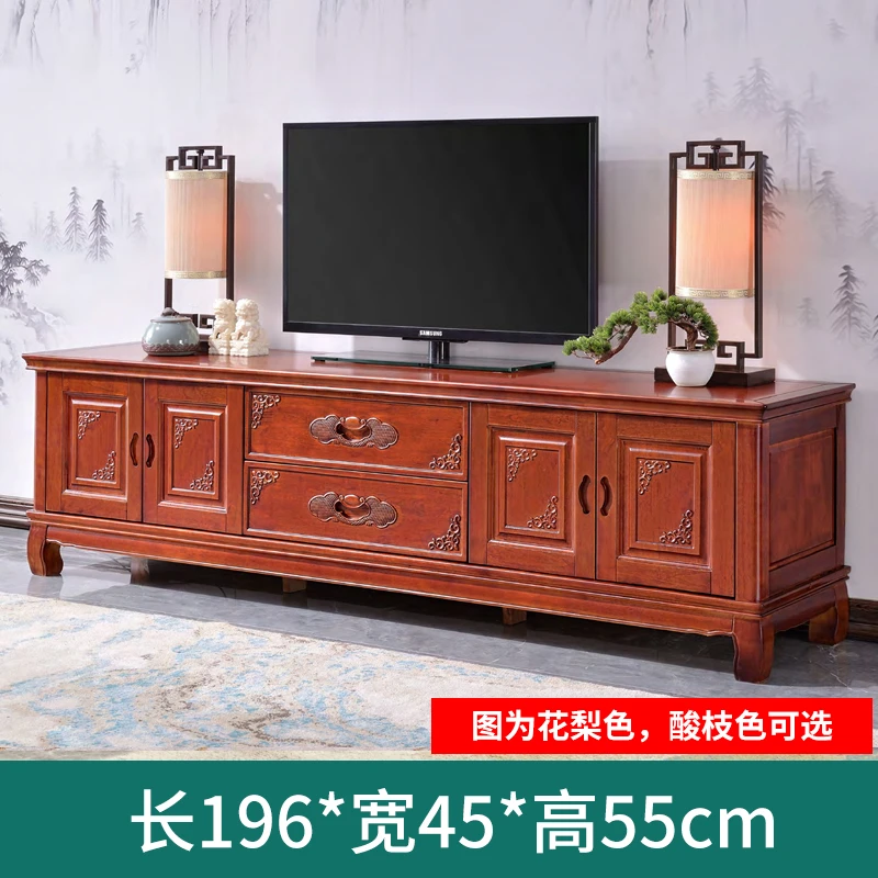 【旭唐D638】中式客厅古典雕花柜大容量储物榫卯整装香樟木电视