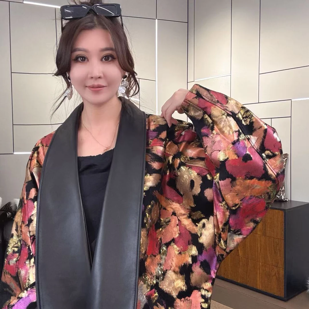 LL【女王优选】潮品时尚春秋秀款设计师海宁皮衣外套97012网红休闲
