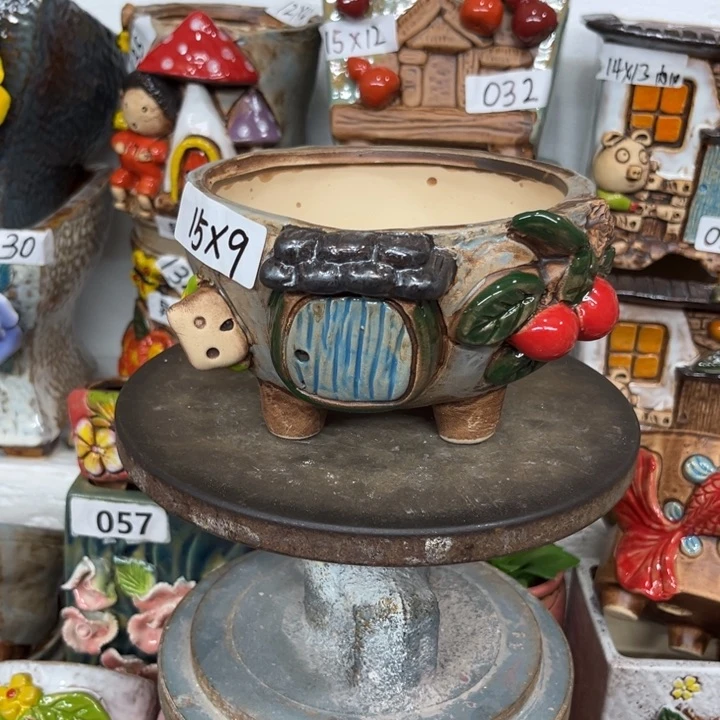 紫砂花盆粗陶材质多肉花盆